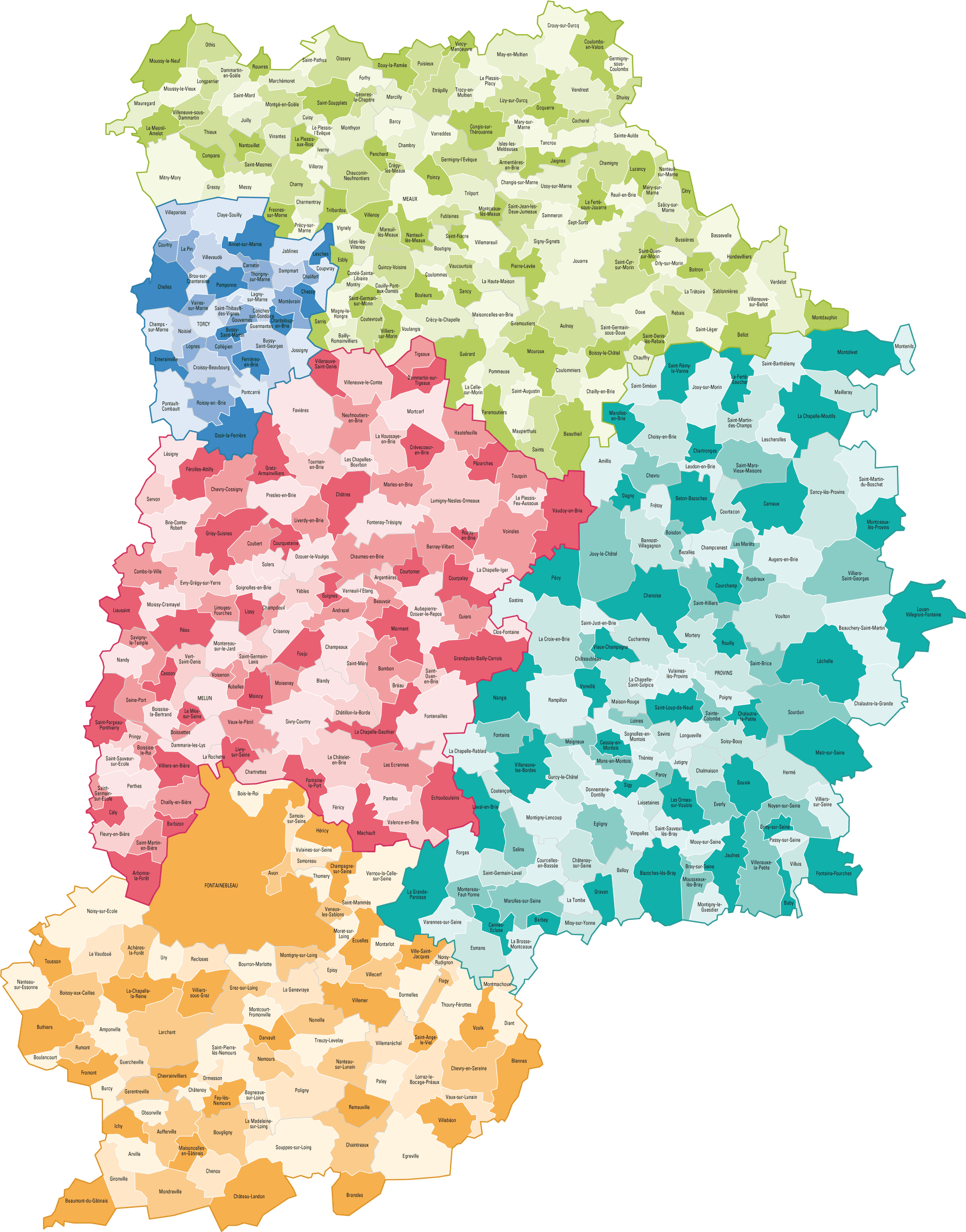 Département 77 : la SEINE-ET-MARNE ➔ carte, région, localisation et  départements voisins.